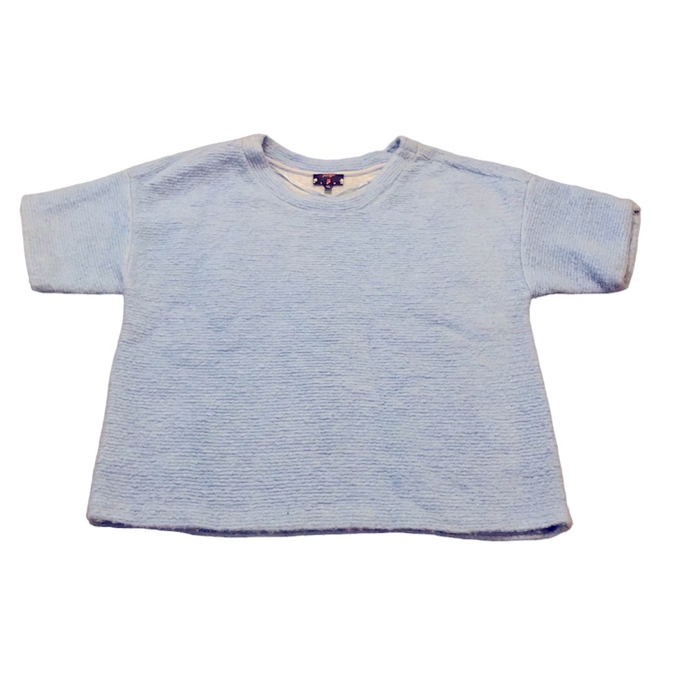 Lord & Taylor 424 Fifth short sleeve wool blend textured sweater size large
